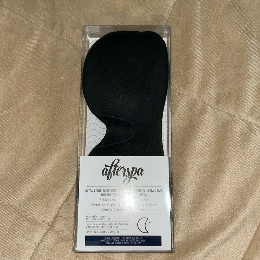 AFTERSPA- Black Ultra Light Sleep Mask - NWT